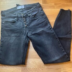 Grey high waisted free people jeans